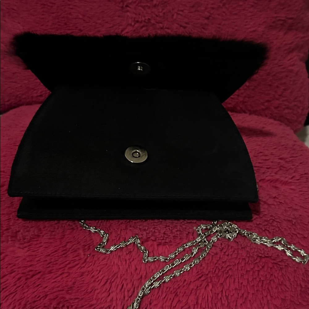 Suede Clutch with Fur - Picture 2 of 3